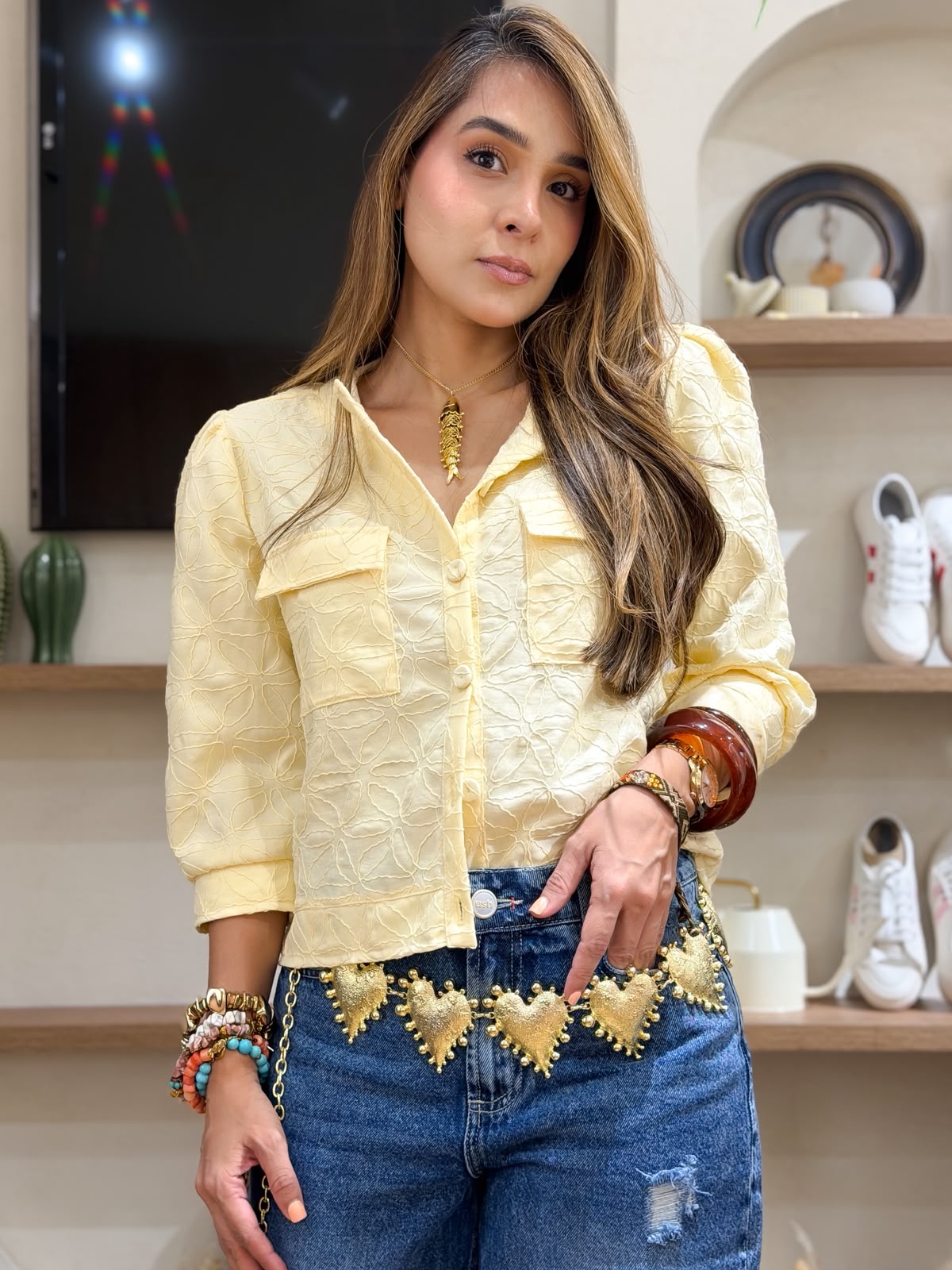 CHAQUETA TELA BORDADA