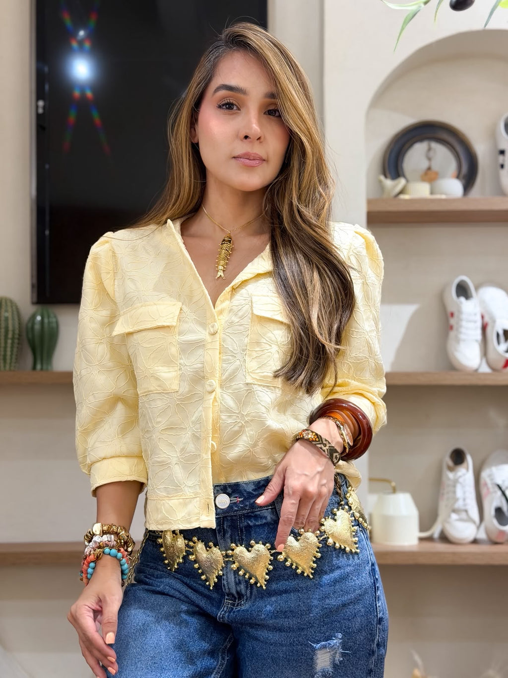 CHAQUETA TELA BORDADA