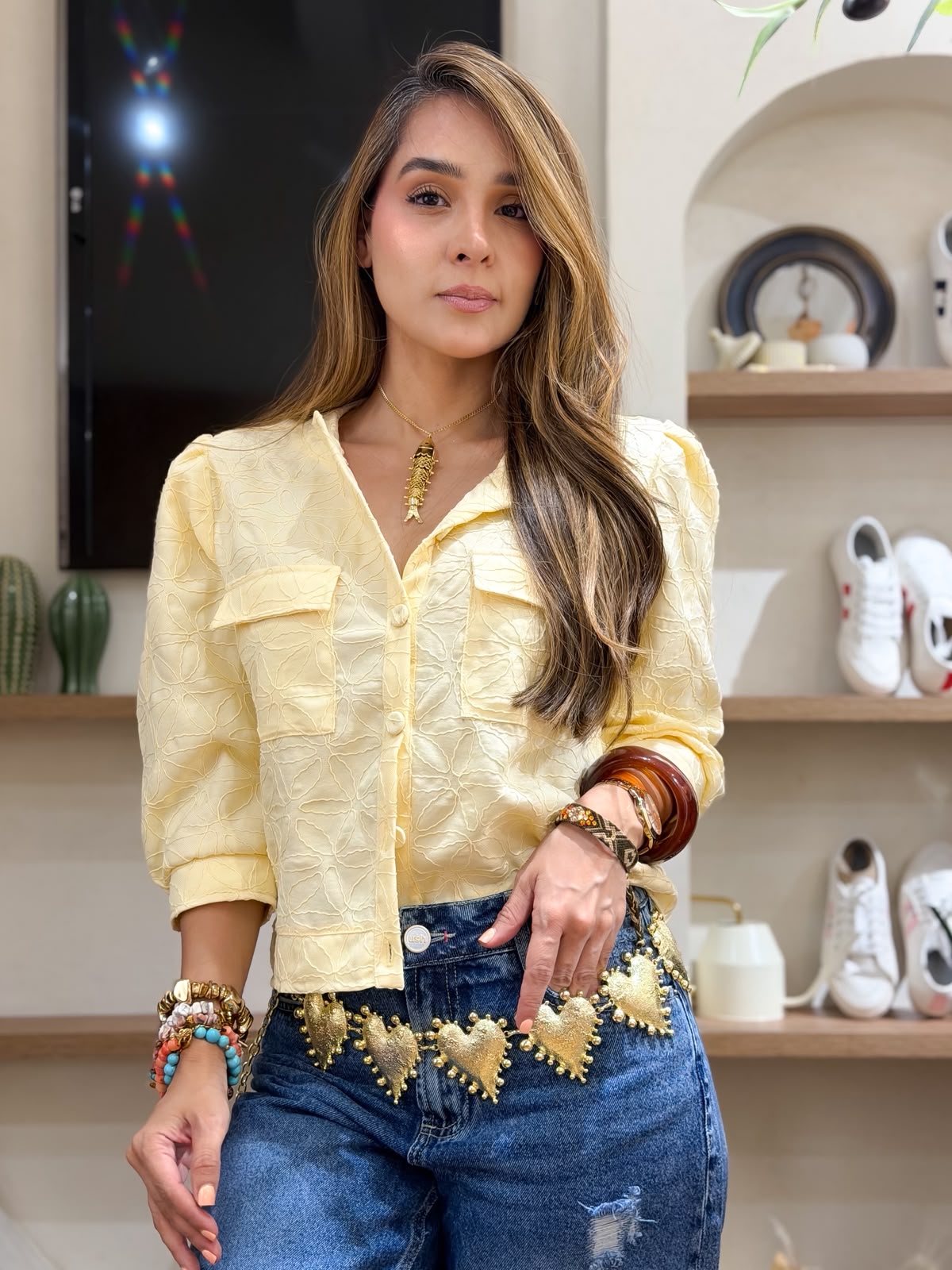 CHAQUETA TELA BORDADA