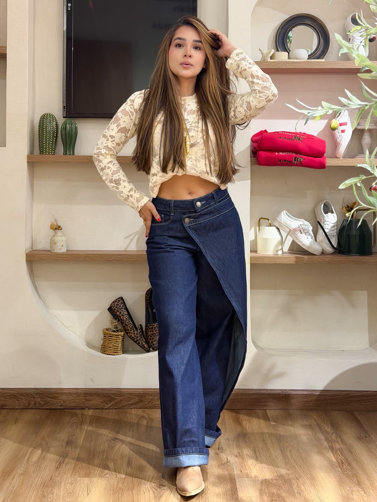 JEAN AZUL SILUETA WIDE LEG TIPO PAREO