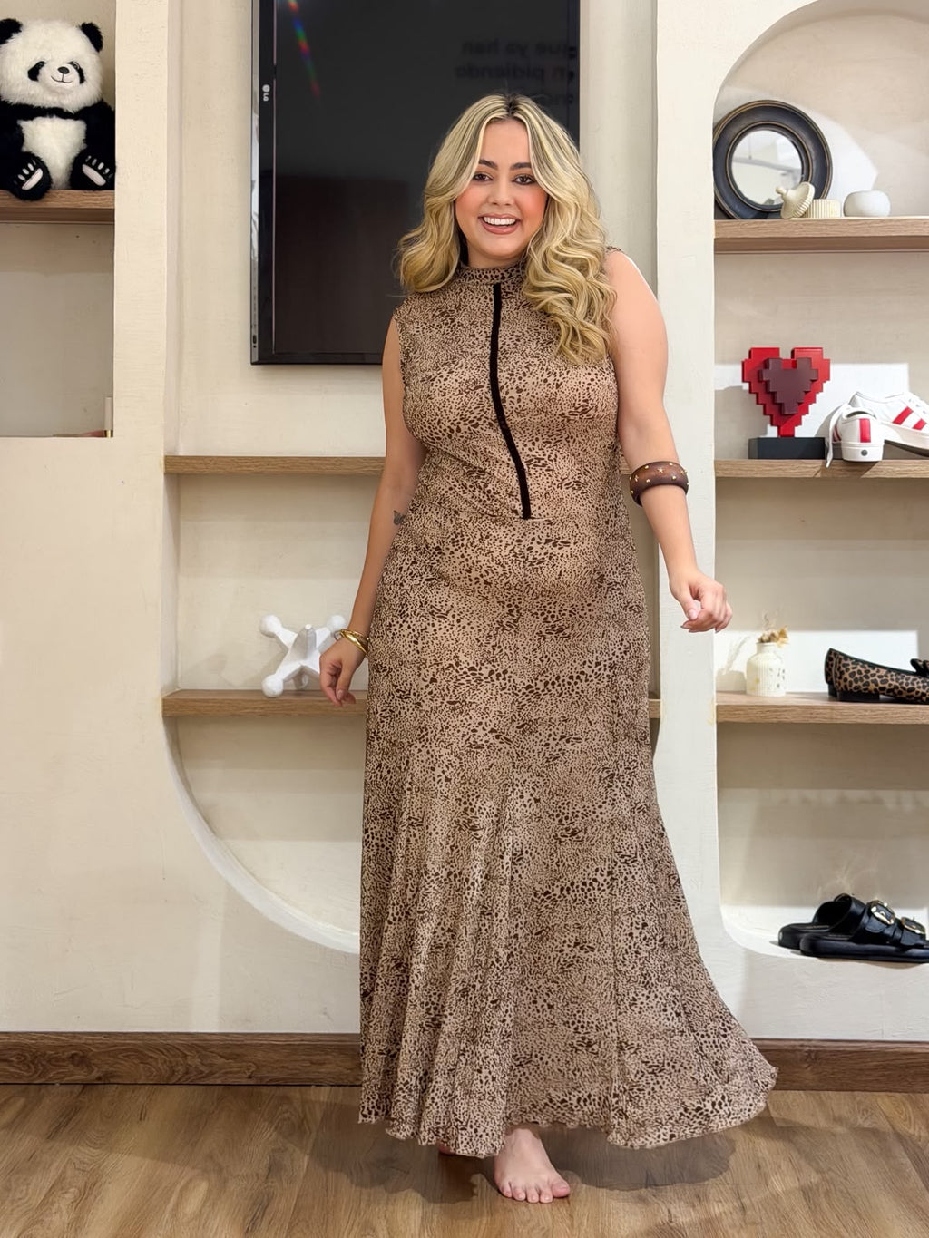 VESTIDO EN TRANSPARENCIA ANIMAL PRINT