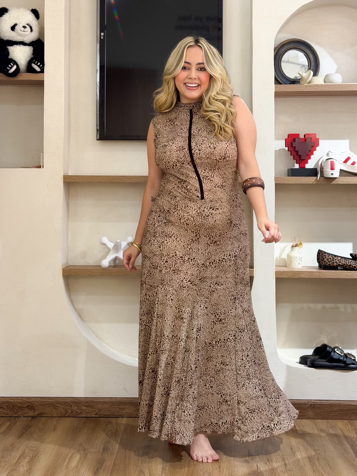 VESTIDO EN TRANSPARENCIA ANIMAL PRINT
